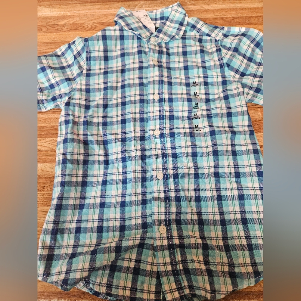 NWT Children's Place Blue Plaid Boy's Shirt
